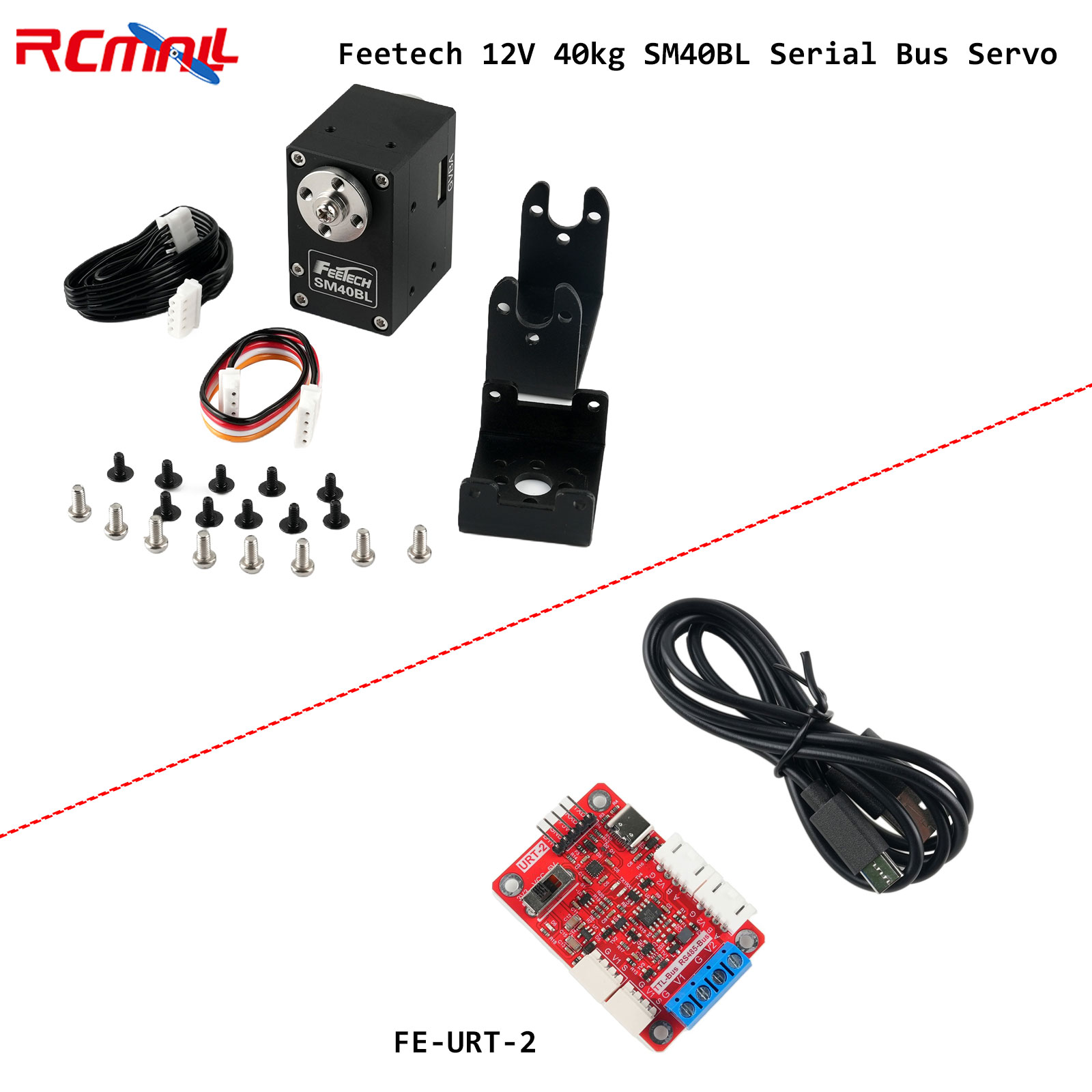 Robot Arm Motor - Servo Feetech 12V 40kg SM40BL Port