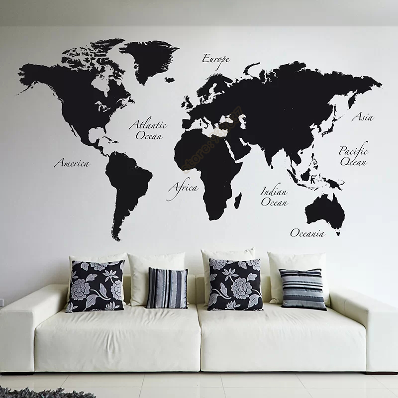 Star Map Poster - Stiker Dinding Vinil Peta Dunia Besar