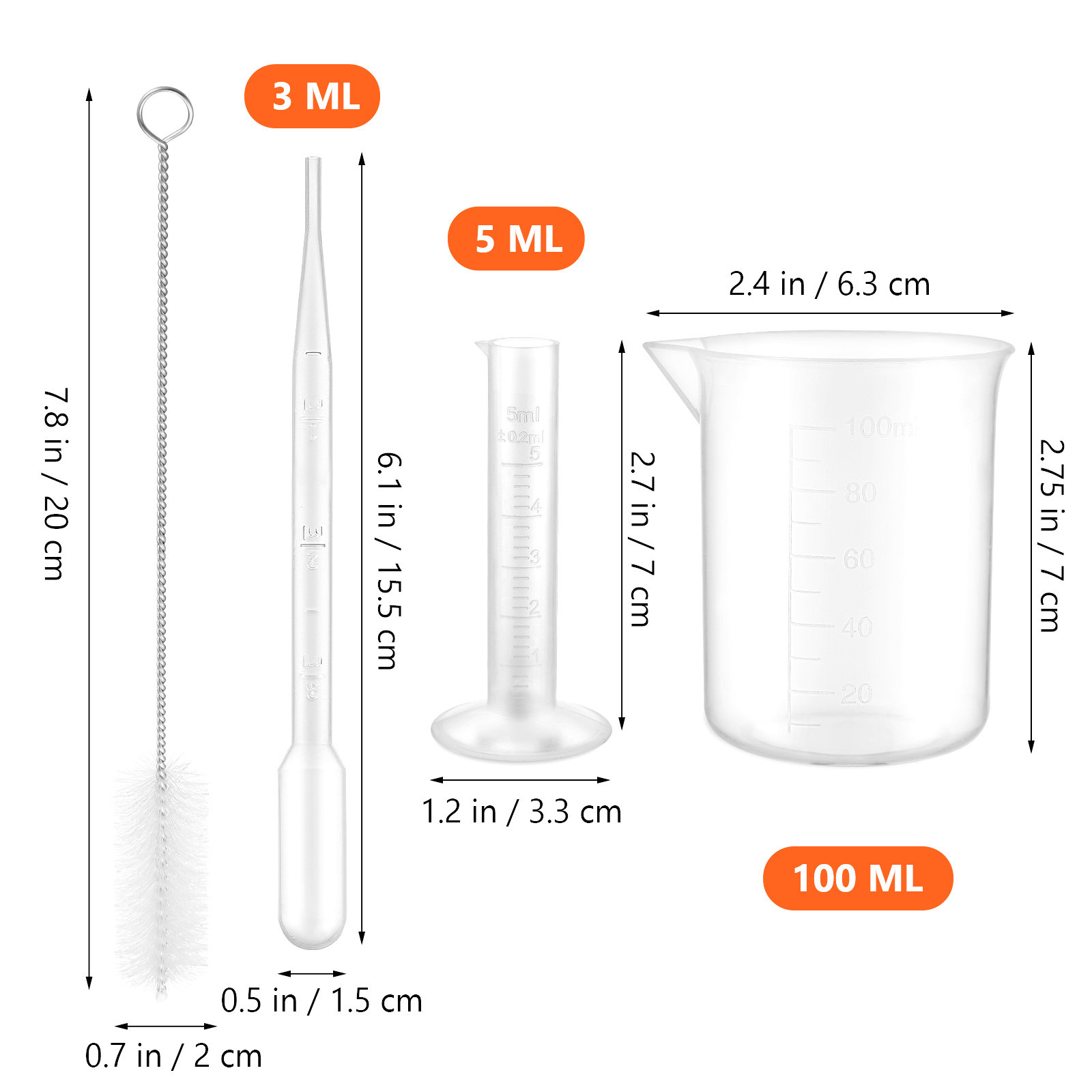 1 set 1 Set Silinder Plastik B - Science Experiment ulasan dan harga
