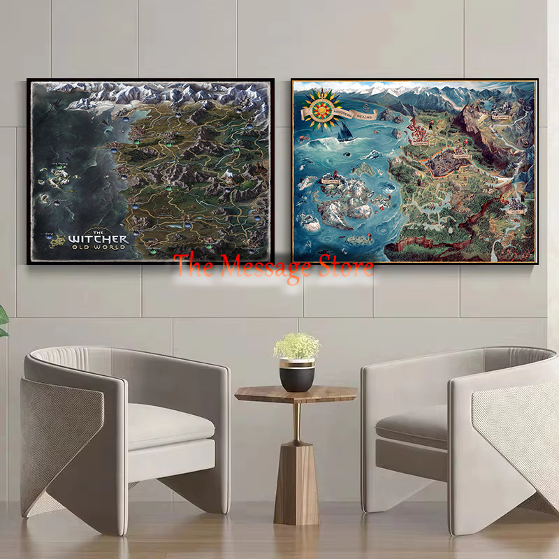 Witcher Peta Dunia Lokasi Benu - Star Map Poster ulasan dan harga