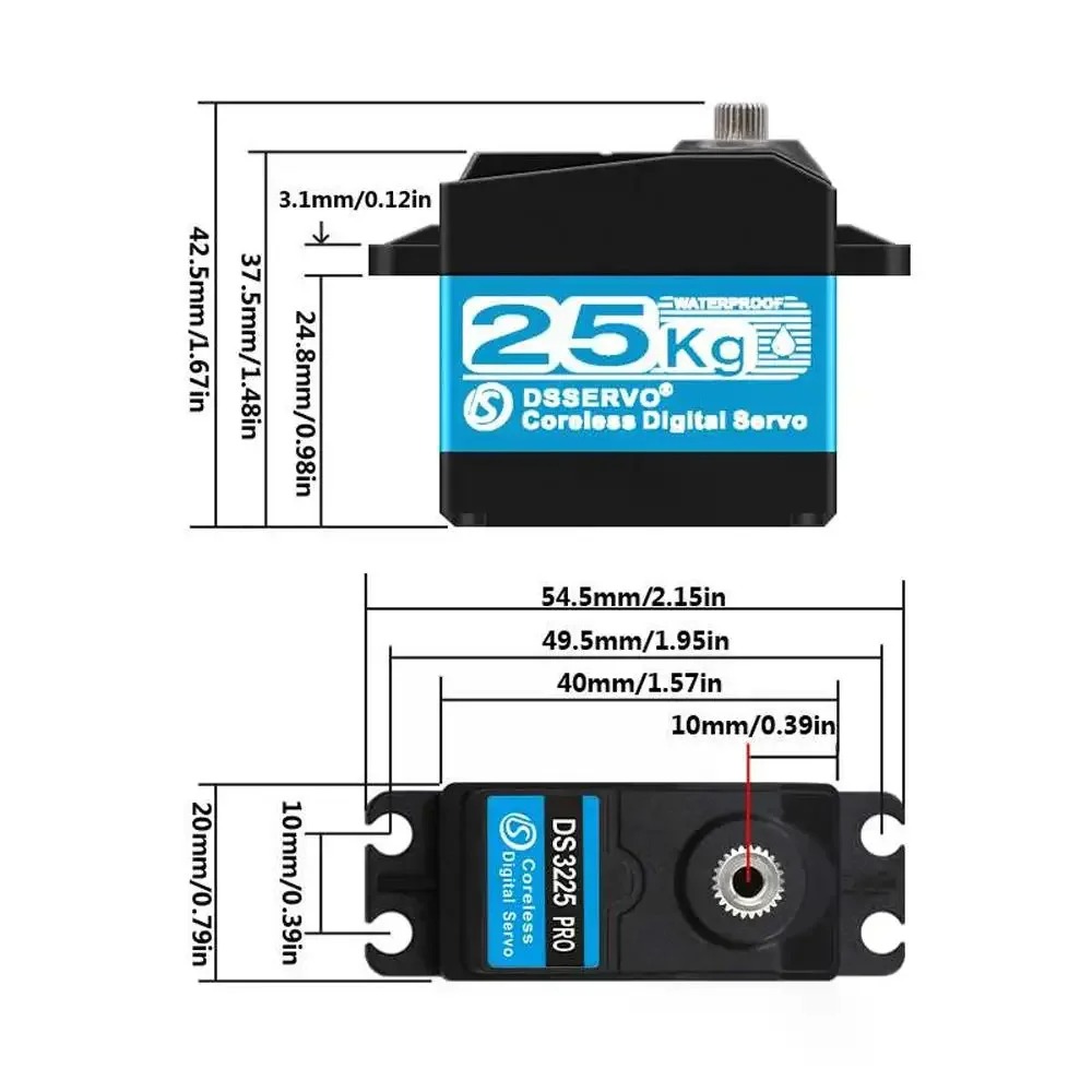 DS3225 Pro 25kg Motor Servo RC - Robot Arm Motor ulasan dan harga